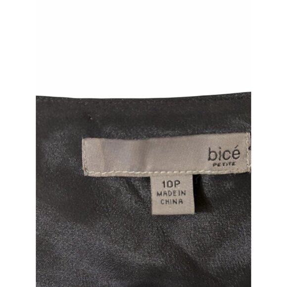 Bicé Petite Black Chiffon Cowl Neck Flutter Sleeve Dress 10P - Picture 3 of 8